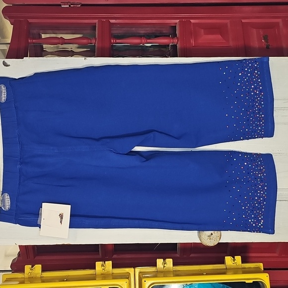 NWT DreamJeannes by Quacker Factory Stretch Blue Capri Pants Bling XS - Picture 6 of 6
